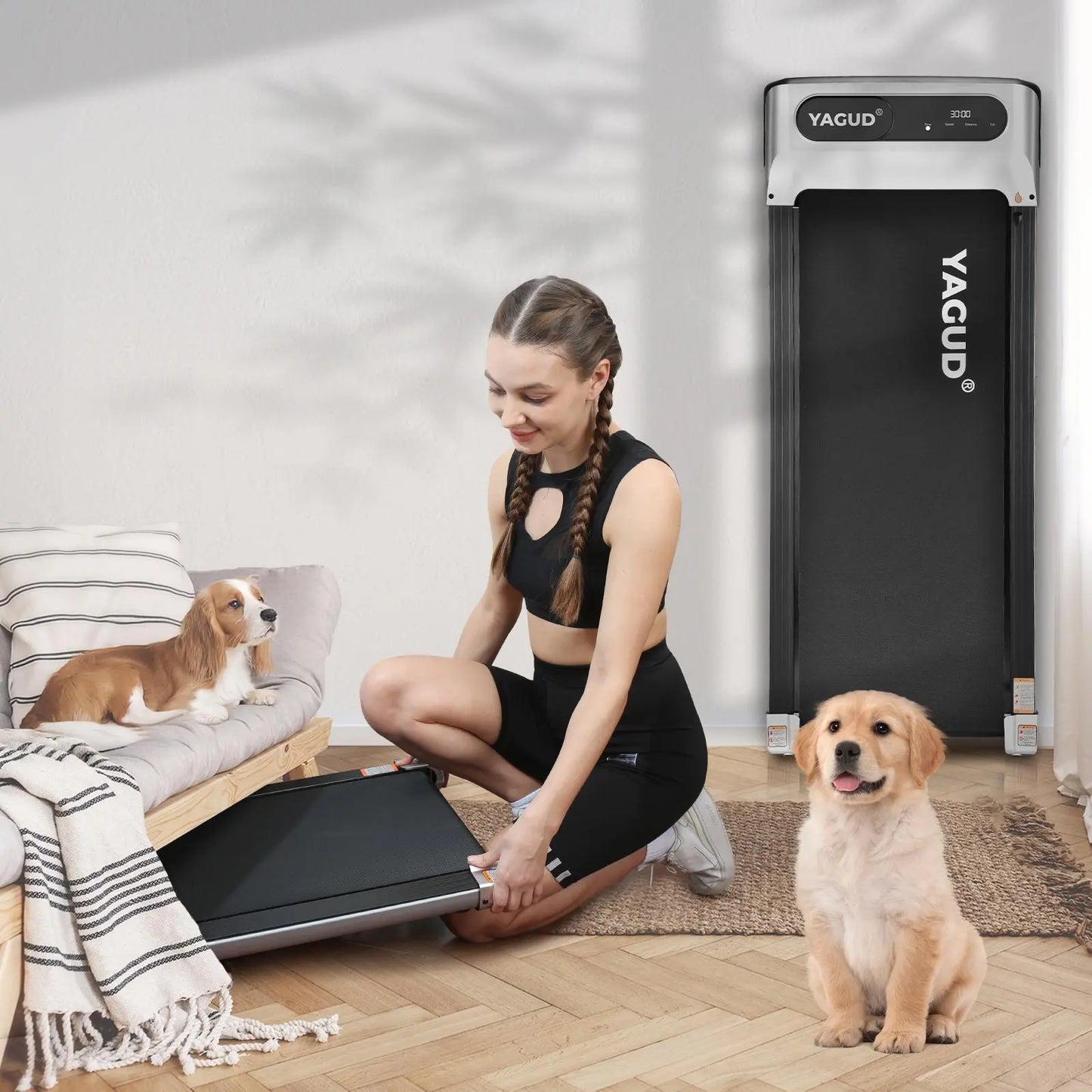 【Upgraded Version】Yagud Upgraded Walking Pad: Slim & Portable with Remote & LED Display.